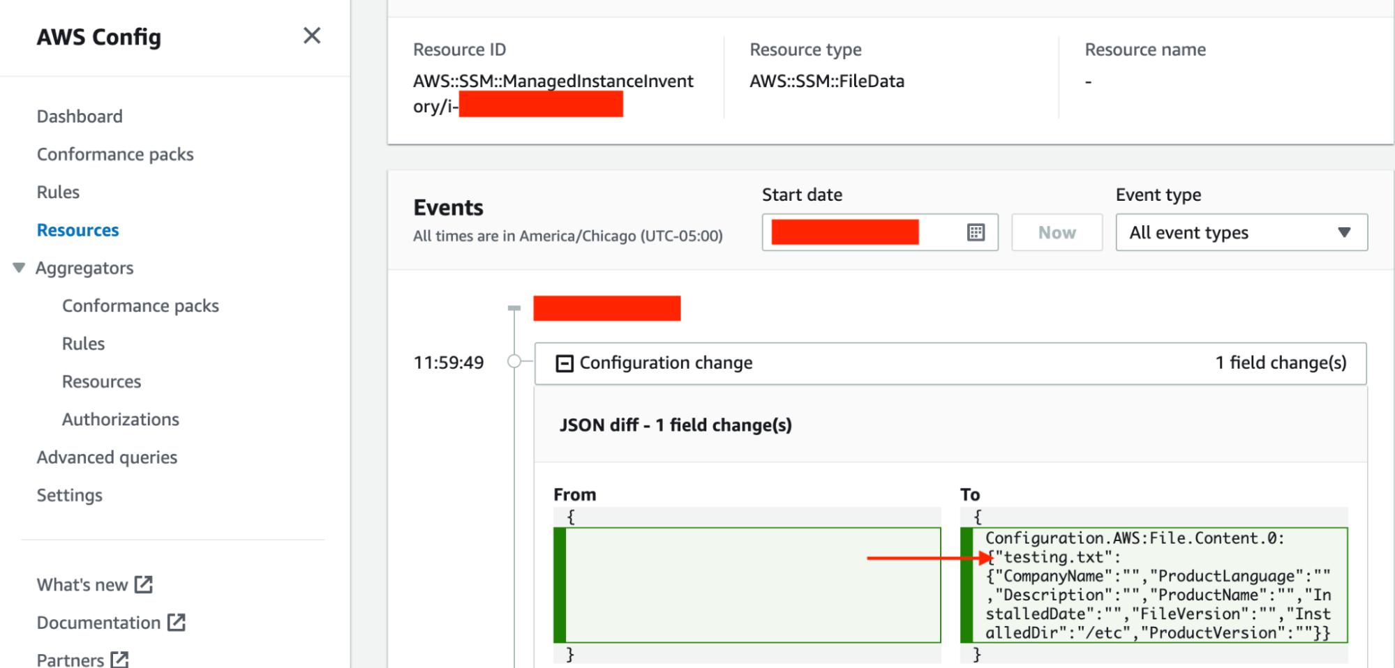 Modification of the configuration file